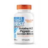 Betaine HCl Pepsin and Gentian Bitters 120 Capsules