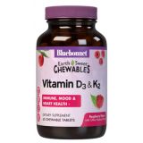 EarthSweet® Chewables Vitamin D3 & K2, 60 Raspberry Chewable Tablets, by Bluebonnet