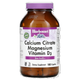 Calcium Citrate Magnesium Vitamin D3, 180 Caplets, by Bluebonnet