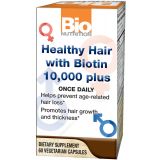 Healthy Hair with Biotin 10,000 Plus 60 Vegetarian Capsules
