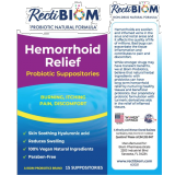 Probiotic Hemorrhoidal Relief Suppositories - 15 Suppositories, by Biom Probiotics