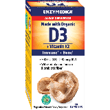 Organic Vitamin D3 + K2 Immune Bone Health by Enzymedica 60 Vegetarian Capsules