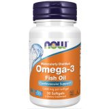 Omega-3 Fish Oil, Molecularly Distilled Softgels, by NOW
