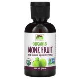 Monk Fruit Liquid, Organic Zero-Calorie Sweetener, 2 fl oz (59ml), by Now