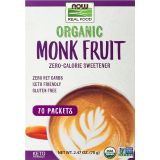 Organic Monk Fruit Zero-Calorie Sweetener, 70 Packets, 2.47 oz (70g), by NOW