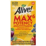 Alive! Max6 Daily Multi-Vitamin Max Potency No Added Iron 90 Veg Capsules
